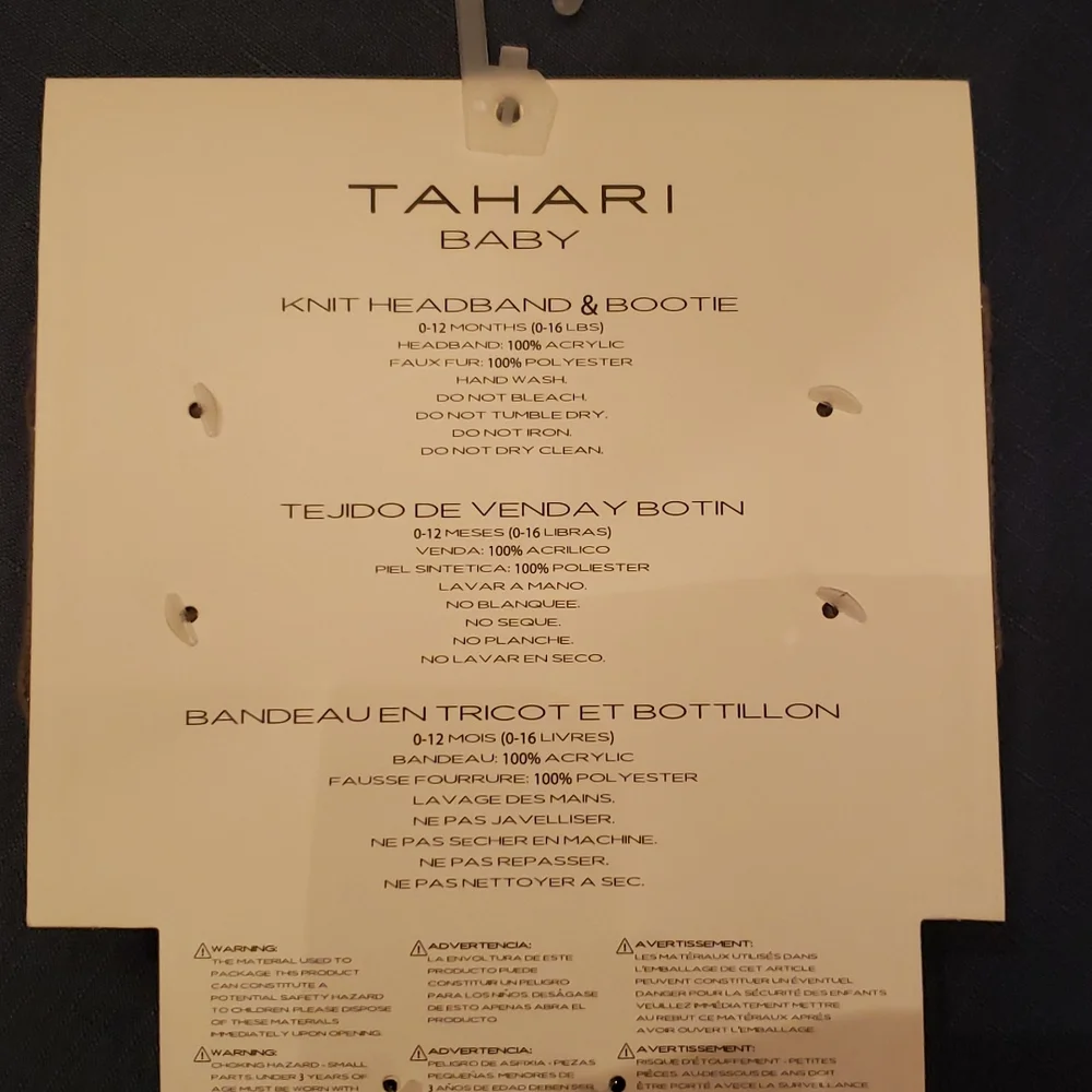 Tahari baby headband and booties - Picture 3 of 3